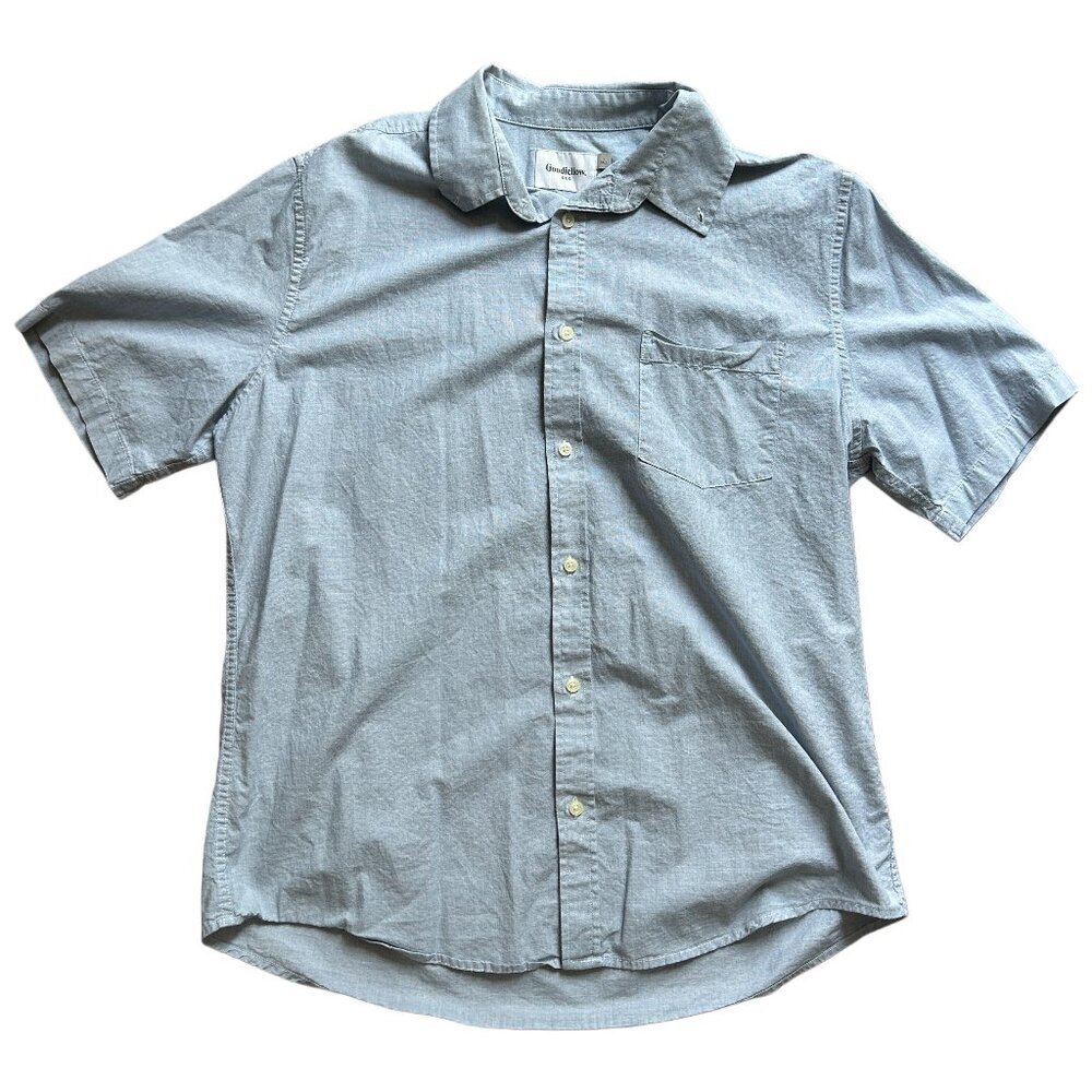 Goodfellow & Co. Northrop Button Down Short Sleeve Light Blue Shirt Large Tall